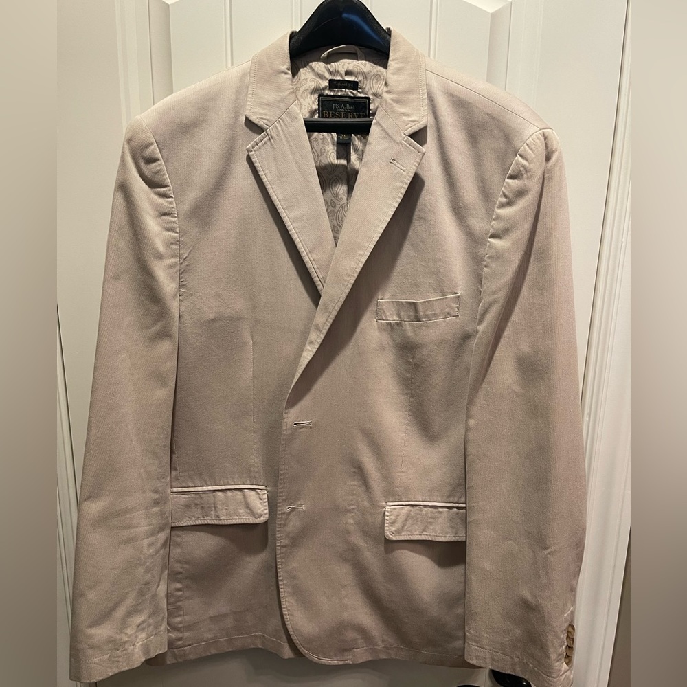 JoS A Bank RESERVE Khaki Pinstriped Blazer - Size XL